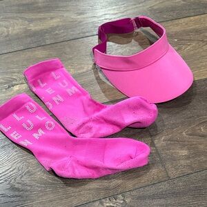 Hot Pink Lululemon Visor and Socks Set